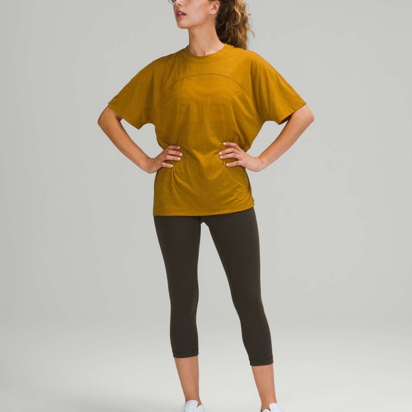 lululemon athletica Tops - Lululemon Relaxed Fit Training Tee - Gold Spice